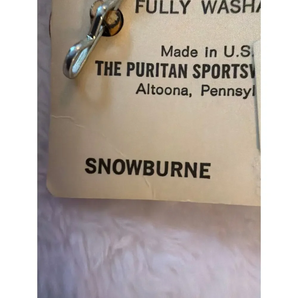 Vintage Puritan Sportswear Snowburne Sweater Hang Tag Snowflake Button USA